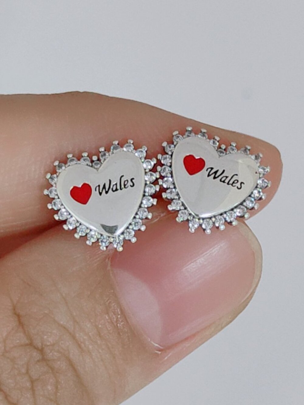 I Love Wales Earring Stud Earrings Exclusive Designed Women Jewelry S925 Silver